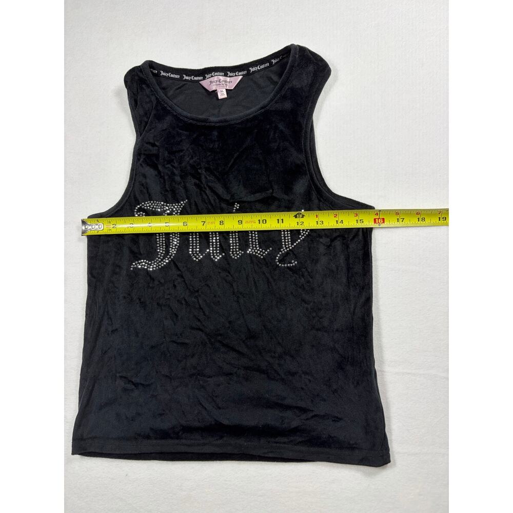 Juicy Couture Velour Sleepwear Top Womens XL Black Rhinestone Lounge Top Y2K - Picture 5 of 5